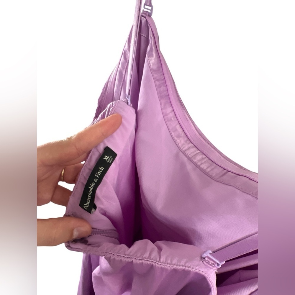 Abercrombie & fitch purple satin strapless trapeze maxi dress - Picture 8 of 8